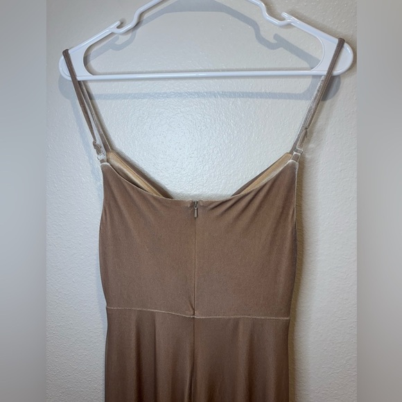 Revelry Skye Velvet Champagne Cowl Neck Maxi Dress Size 2 - Picture 7 of 12